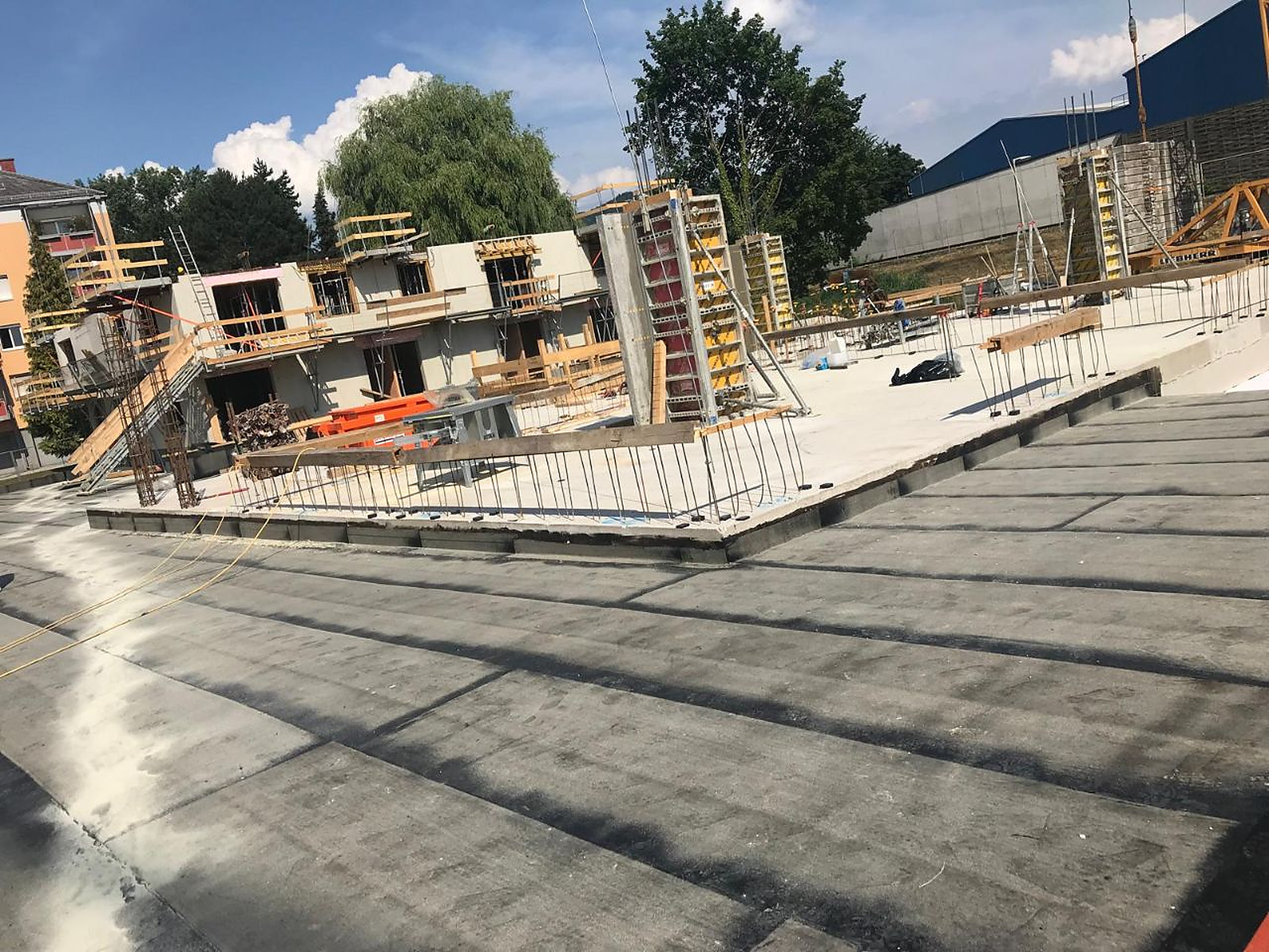 Flachdachabdichtung im Rohbau